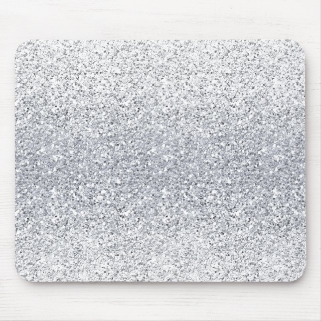 Glittery Silver Ombre Mouse Mat (Front)