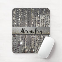 Glittery Silver Stringed Beads Personalised