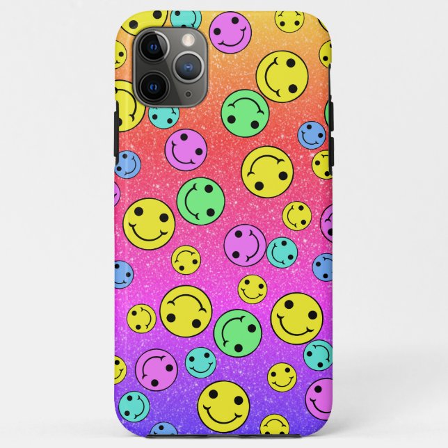 Glittery Smiling Faces Case-Mate iPhone Case (Back)