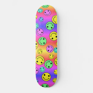 Glittery Smiling Faces  Skateboard