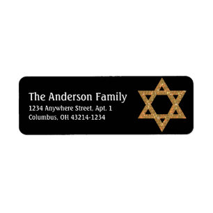 Glittery Star of David Hanukkah Address Labels d18