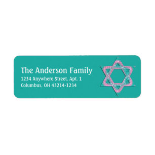 Glittery Star of David Hanukkah Address Labels d5