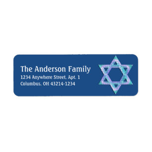 Glittery Star of David Hanukkah Address Labels d8