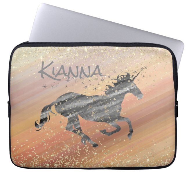 Glittery Starry Unicorn     Laptop Sleeve (Front)