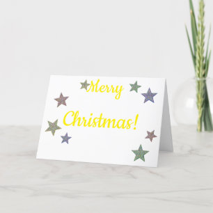 Glittery Stars Christmas Holiday Card