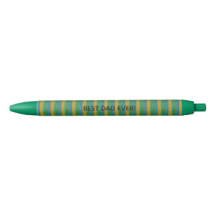 Glittery Stripes Add Custom Text Sparkly Look Black Ink Pen