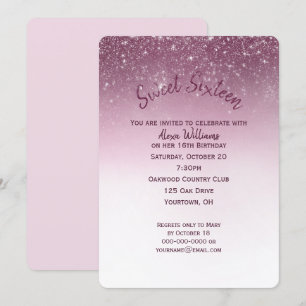 Glittery Sweet 16 Birthday Party Invitation