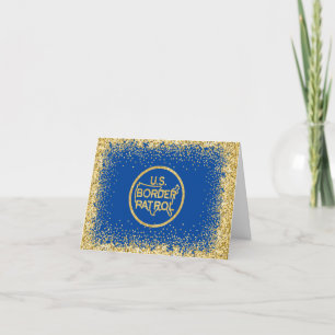 Glittery U.S. Border Patrol Logo Christmas Card