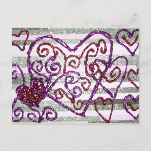 Glittery Valentine's Holiday Postcard