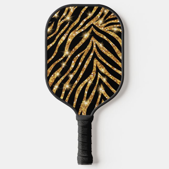 Glittery Zebra Pattern  Pickleball Paddle (Front)