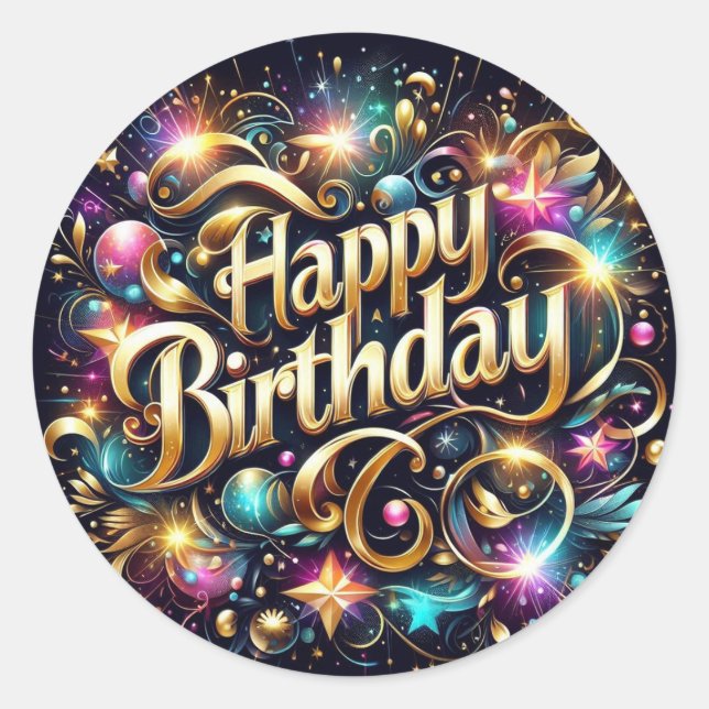 Glittre Birthday sticker : happy birthday (Front)