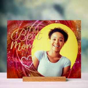 Glitttering My Best Mum Photo Acrylic Sign