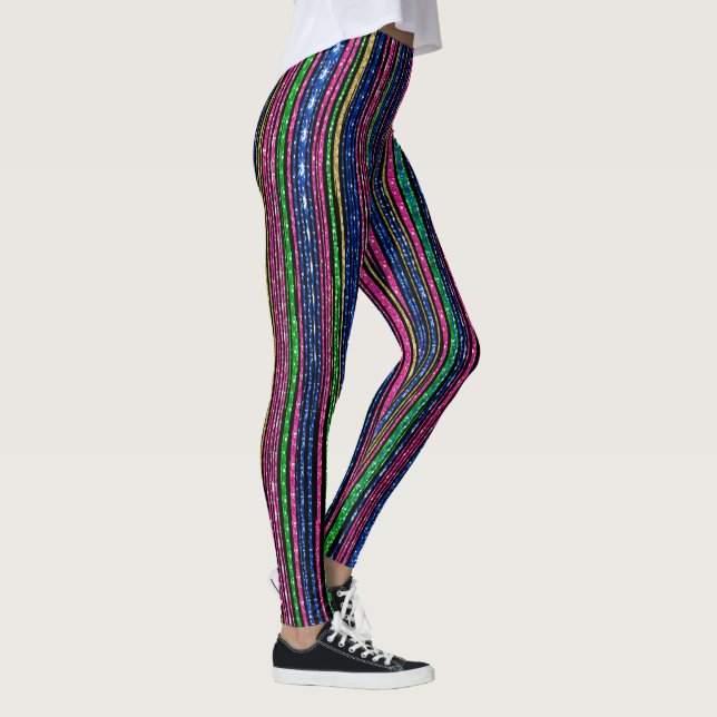 Glitz and Glam Sparkly Stripes Leggings (Right)