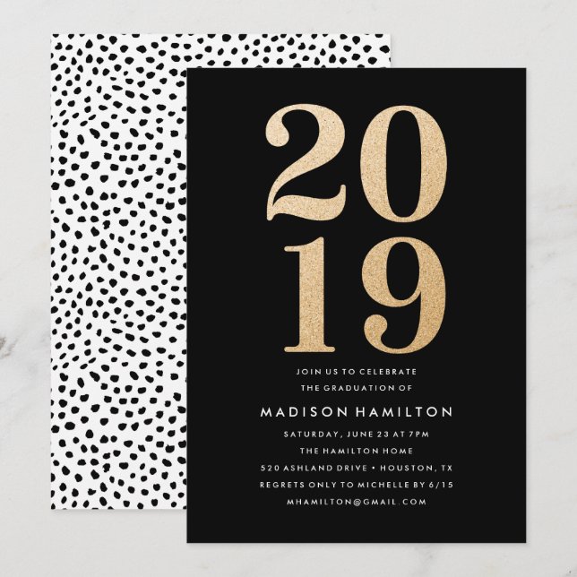 Glitz and Glamour | Graduation Party Invitations (Front/Back)