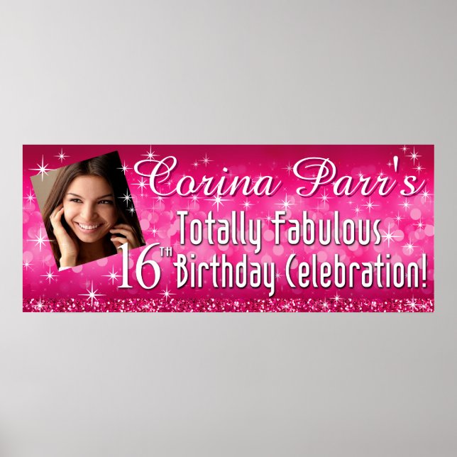 Glitz Bling Glitter Sparkle Banner 40.5 x 16.5 Poster (Front)