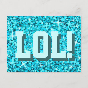 Glitz Blue 'LOL!' postcard