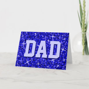 Glitz Dark Blue 'DAD' greetings card