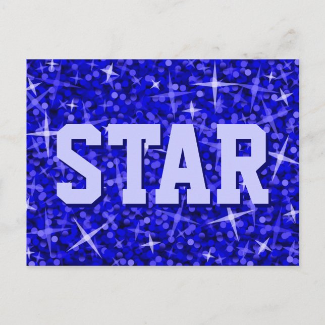 Glitz Dark Blue 'STAR' postcard (Front)