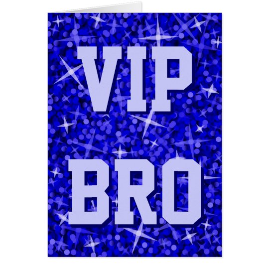 Glitz Dark Blue 'VIP BRO' 'Your Text' card