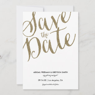 Glitz Faux Glitter Save The Date Announcement Card