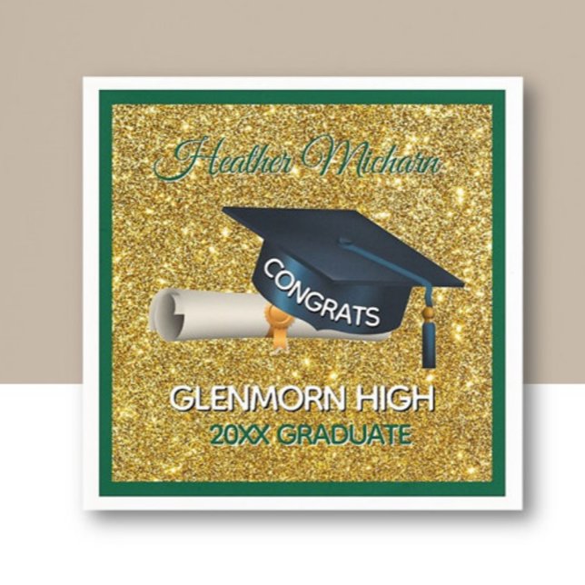 Glitz! Fun, Custom Graduation Paper Napkin (Creator Uploaded)