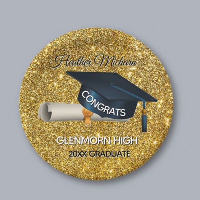 Glitz! Fun, Custom Graduation Paper Plate (Creator Uploaded)
