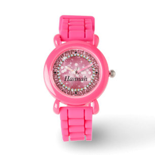 Glitz Glam Bling Glitter Pink Watch