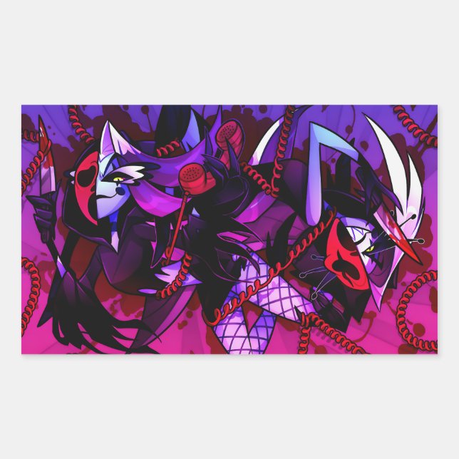 Glitz & Glam Halloween Slasher | Helluva Boss |  Rectangular Sticker (Front)