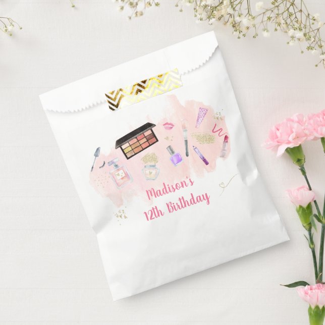 Glitz & Glam Pink Gold Spa Birthday Favour Bags (Sealed)