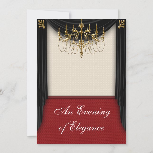 Glitz Glamour Black Tie Prom Invitations (Front)