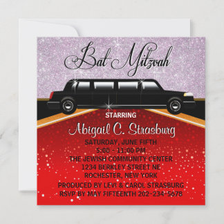Glitz Glamour Red Carpet Movie Star Invitations