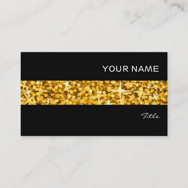 Glitz "Gold" stripe business card black (Front)