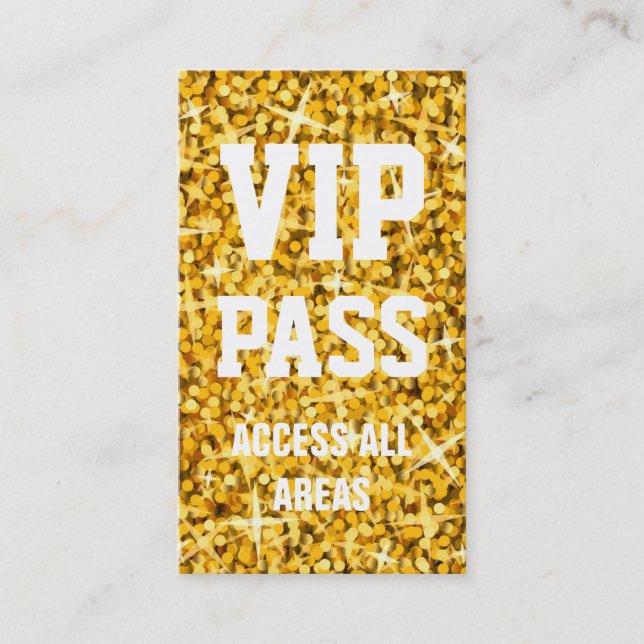 Glitz "Gold" 'VIP PASS' business card (Front)
