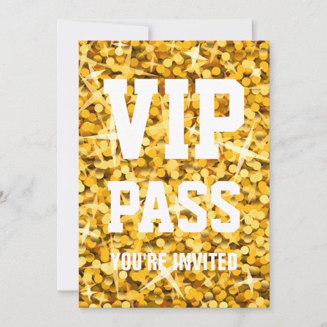 Glitz "Gold" 'VIP PASS' invitation (Front)