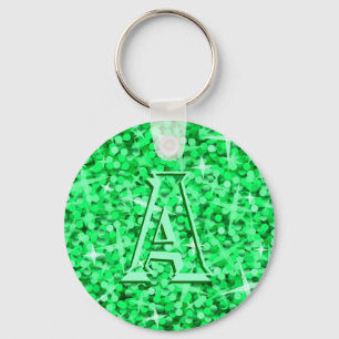 Glitz Green 'monogram' keychain