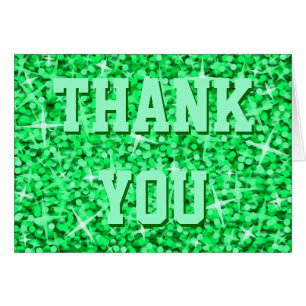 Glitz Green 'Thank You' greetings card