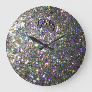 Glitz Hologram Glitter Wall Clock! Large Clock