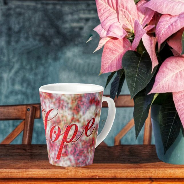 Glitz in Peppermint Latte Mug (Hope for a Happy Christmas, displayed in the delicious colors of peppermint!)