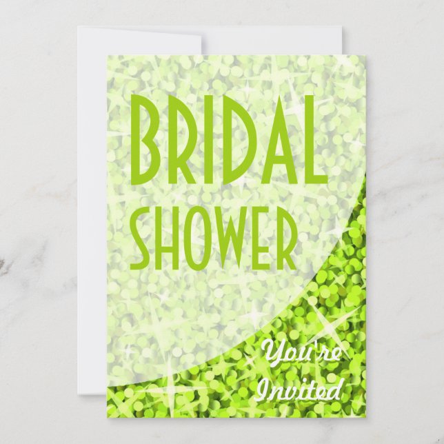 Glitz Lime curve 'Bridal Shower' invitation (Front)