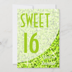 Glitz Lime curve "Sweet 16" invitation