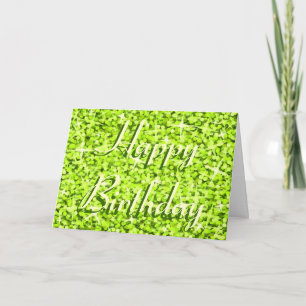 Glitz Lime 'Happy Birthday' ribbon text card