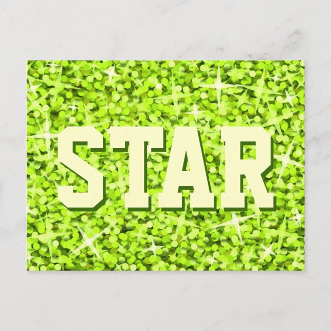 Glitz Lime 'STAR' postcard (Front)