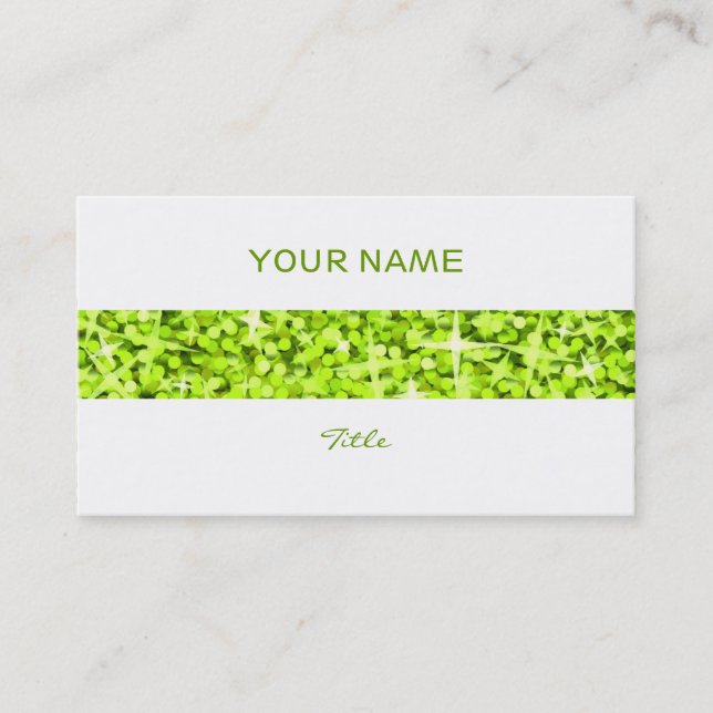 Glitz Lime stripe business card white back (Front)