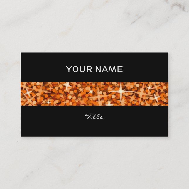 Glitz Orange stripe business card black back (Front)