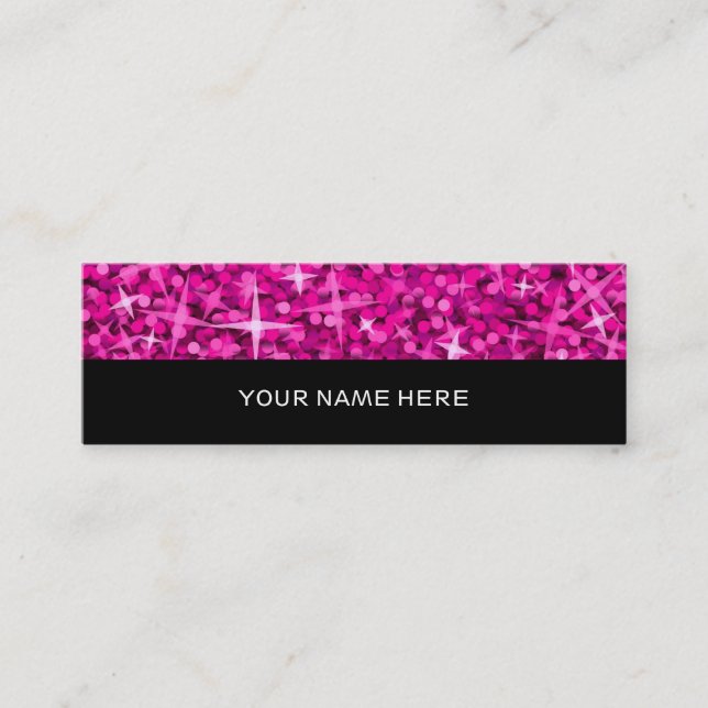 Glitz Pink business card skinny black (Front)
