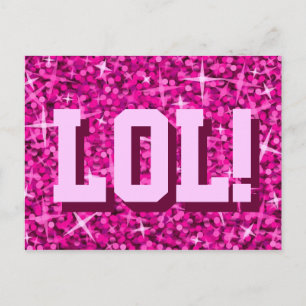 Glitz Pink 'LOL!' postcard