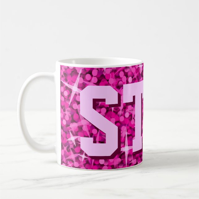 Glitz Pink print mug 'STAR' (Left)