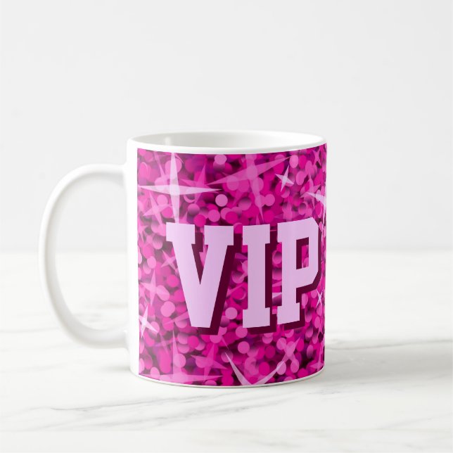 Glitz Pink 'VIP MOM' mug (Left)