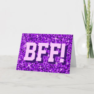 Glitz Purple 'BFF!' greetings card