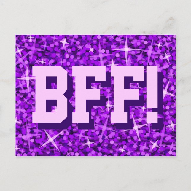 Glitz Purple 'BFF!' postcard (Front)